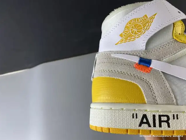 Official Maikesneakers Jordan AQ0818-149 Yellow-Cone NRG Dark Air x White 1 Off-White Powder 0607